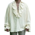 thumbnail image 4 of Kmbangi Men's  V Neck Solid Color Cosplay Prince Drama Stage Costume, 4 of 4
