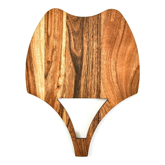 Aventura Design Organic Acacia Kitchen Cutting Chopping Board for Butcher Block Cheese and Vegetables Fruit Salad Halloween Christmas Gift (Fan Board 11"L x 9"W)