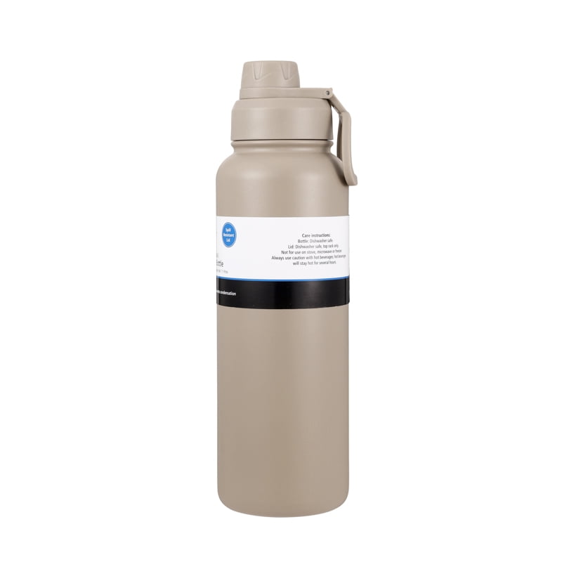 Mainstays 40 oz Tan Double Wall Stainless Steel Insulated Water Bottle