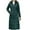 Green, variant on Women's Teal Long Puffer Coat, Hooded Quilted Winter Jacket with Pockets - Warm Outerwear Blue S