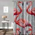 thumbnail image 2 of Orinice  Flamingo Shower Curtains for Bathroom, Elegant Pink Bird Animal Geometric Art Decor Shower Curtain Gray and White , Modern Fabric Bathroom Decor Shower Curtain Set 60x72, 2 of 7
