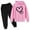 Pink, variant on ATOGUTA Toddler Boys Girls Outfits Hoodie Sweatshirt Fall Outfits Pullover Jogger Hooded Sweatpant Set Black Size 3T-14