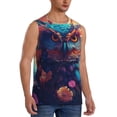 thumbnail image 2 of Yiaed Colorful Feather Owl Print Men's Singlet Vests Summer Running Muscle Tank Tops Gym Undershirt Round Neck Sleeveless for man, 2 of 5