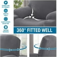 thumbnail image 4 of H.VERSAILTEX Slipcover Stretch Electric Power Lift Recliner Chair Cover with Side Pocket, Soft Thick Jacquard(Single Seat, Grey), 4 of 7