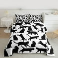 thumbnail image 2 of jejeloiu Abstract Cartoon Kitten Full Size Comforter Sets,Colorful Cute Cat Bedding Comforter Set,Blue White Bedding Sets For Girls,Super Cozy Room Decor Reversible,3pcs, 2 of 8