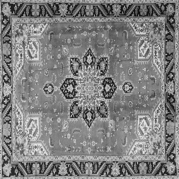 Ahgly Company Indoor Square Persian Gray Traditional Area Rugs, 6' Square