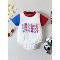 thumbnail image 2 of Baby Girl Boy 4th of July Outfit USA Oversized Short Sleeve Onesie Baby Bubbler Romper Independence Day Outfit, 2 of 9