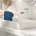 thumbnail image 4 of REGALWOVEN Cotton Striped Pattern 2 Pack Hand Towels, Highly Absorbent Decorative Towels for Bathroom Dark Blue 14" x 30", 4 of 6