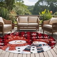 thumbnail image 4 of Round Rugs 8Ft, Red Plaid Snowman Christmas Round Area Rug Washable Indoor Throw Carpet, Snowflake Xmas Large Non Slip Circle Rug for Kids Room RV Home Decor Aesthetic, 4 of 8