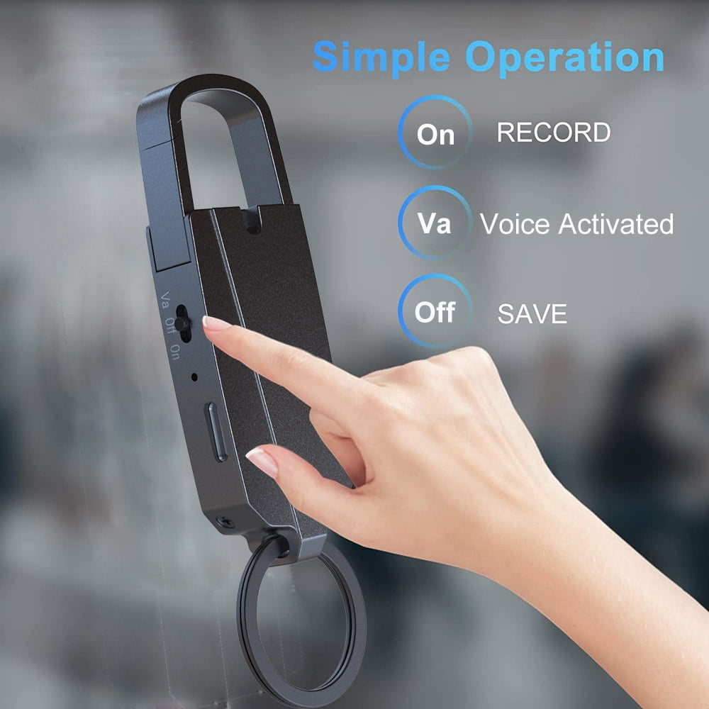 RONY 64GB Digital Voice Recorder with Playback - 760 Hours Keychain Voice Activated Recorder - Noise Reduction Audio Recording Device for Lectures Meetings Music