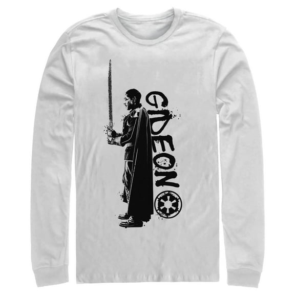 Men's Star Wars: The Mandalorian Moff Gideon Long Sleeve Shirt White Large