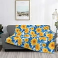 thumbnail image 2 of Yiaed Ocean Wave Sunflower Print Blanket Throw Blanket Soft Cozy Flannel Blanket for Home Bed Sofa Couch Chair-40"x30", 2 of 6