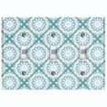 thumbnail image 1 of Metal Light Switch Plate Cover Mandala Teal Floral Pattern Damask MDL106, 1 of 13