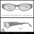 thumbnail image 3 of Womens Oval Color Mirror Rectangle Retro 90s Thick Temple Sunglasses White - Purple Mirror, 3 of 7