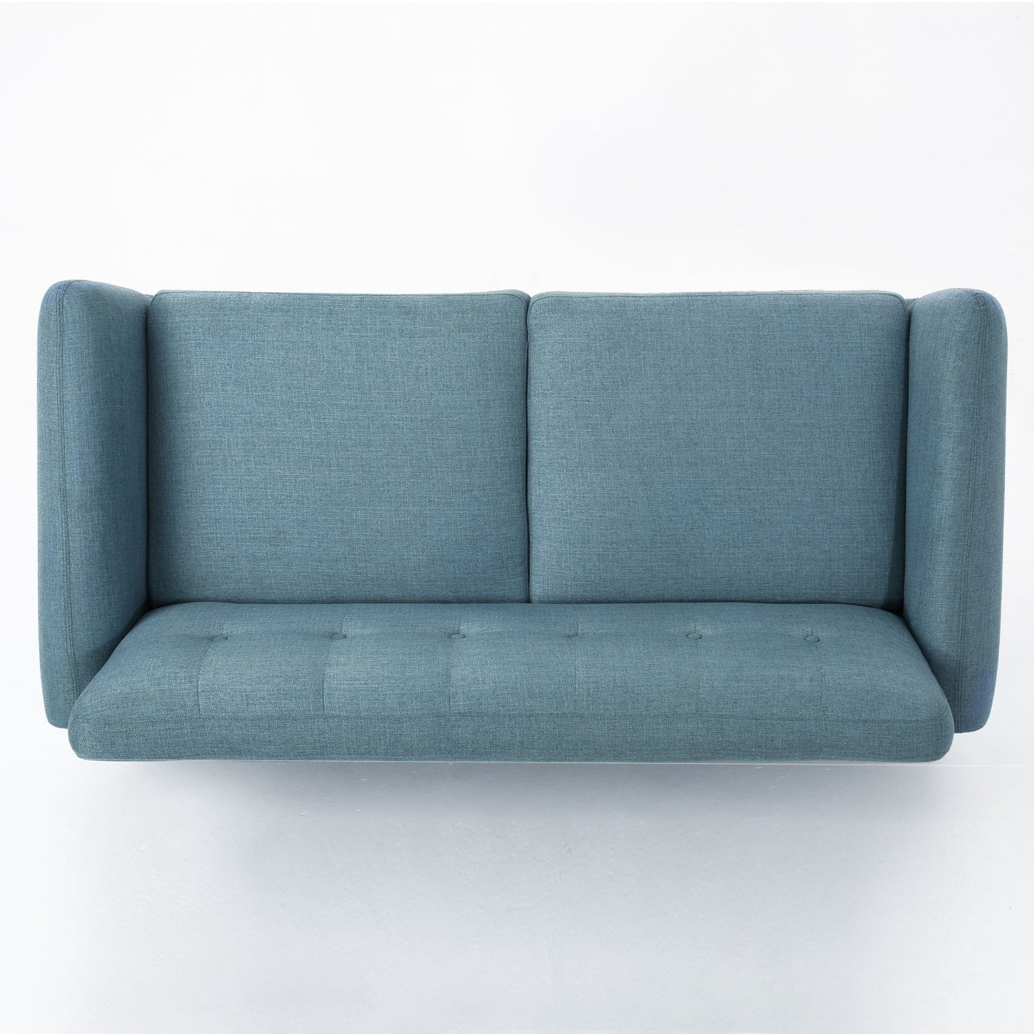 67.25" Mid Century Modern Button Tufted Loveseat Sofa Upholstered 2 Seater Couch with Wood Legs for Living Room Bedroom Foyer, Blue
