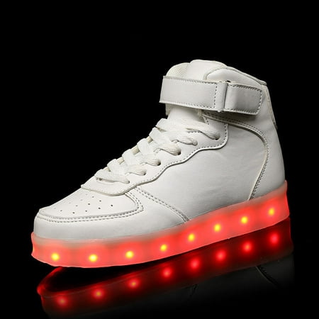 New Unisex Adult LED Light-Up Luminous-Shoes High tops Casual Sneakers