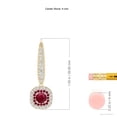 thumbnail image 2 of ANGARA Natural Double Halo Ruby Leverback Earrings with Diamond Accents in 14K Yellow & White Gold for Women (Size-4mm) | July Birthstone, Anniversary, Jewelry Gift for Women | Natural Ruby Earrings, 2 of 7