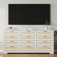 thumbnail image 4 of M optimized 12 Drawer Dresser for Bedroom, Modern Rattan Chest of Drawers, Wood Storage Organizer with Drawers and Handles, for Nursery, Entryway, Living Room, 4 of 8