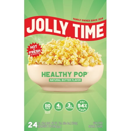 Jolly Time Butter & Sea Salt, Healthy Pop Microwave Popcorn, 3 oz, 24 Count Gluten-Free