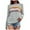 Gray, variant on Herrnalise Women's Knitted Crop Tops Fashion Women Stripe Long Sleeve Pullove Round-Neck Casual Sweater Tops Pullover Jumper Sweaters