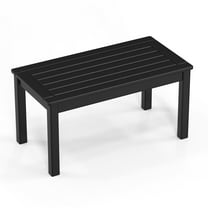 Ktaxon Outdoor Coffee Table, HDPE Patio End Table, All-Weather Rectangle Coffee Table for Deck Garden Balcony Porch, Black