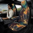 thumbnail image 2 of Xoenoiee Galaxy Bear Forest Print 5 PCS Car Accessories Faux Leather Automotive Seat Covers Full Set Seat Belt Pads Center Console Cover for Women Men, 2 of 7