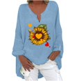 thumbnail image 1 of Camisas Para Mujer Camisetas de Gran Tamaño Manga Larga Estampado de Moda Camiseta Suelta Blusa Cuello en V Tops Casuales Odeerbi  ODB133873, 1 of 5