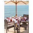 thumbnail image 3 of Outdoor Tablecloth with Umbrella Hole for Patio/Picnic/Party/Camping, Red Floral Waterproof Table Cloth Square Cover Washable, Vintage Cornflower Leaves Rustic Plants (54"x 54"), 3 of 8