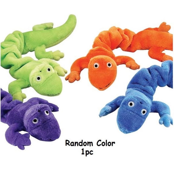Gecko Lizard Bungee Dog Toys Durable Plush Stretch Colorful Squeaky Toy For Dogs (Random Color - 1pc)