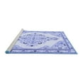 thumbnail image 2 of Ahgly Company Machine Washable Indoor Square Medallion Blue Traditional Area Rugs, 8' Square, 2 of 4