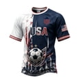 thumbnail image 2 of Usa Mens Soccer Jersey Shirts 2026 Country Team Short Sleeve Crew Neck Fan International Football Shirt Retro Streetwear Top, Blue XXL, 2 of 4
