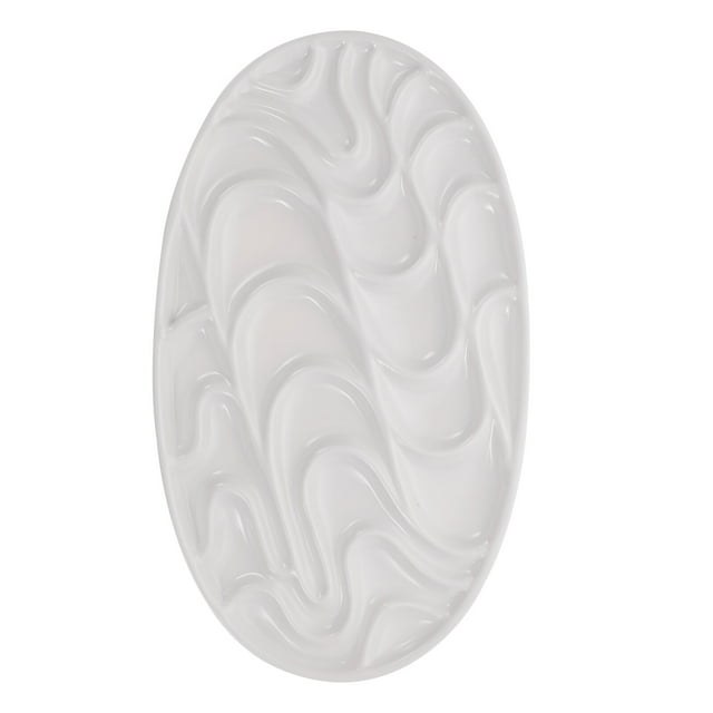 Miangastore Plateau de Mélange de Couleurs Imitation Porcelaine 1 Pce Forme Ovale Ondulée