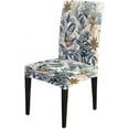 thumbnail image 2 of Chair Covers for Dining Room Set of 6,Stretch Kitchen Chair Slipcover 6 Pieces, Dining Chair Cover 6 Pack, Washable and Removable (Grey Blue Flowers), 2 of 5