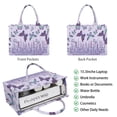 thumbnail image 2 of Large Capacity Tote Bag,Purple Butterfly Flower Pattern Handbag Fashion Luxury Tote Bag,15.7"x13"x 5.1" Inches,Laptop Compatible, 2 of 6