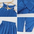 thumbnail image 6 of Povozer Summer Outfits for Girls Girls Solid Color Tank Top+Wide Legged Pants(Blue,3-4Y), 6 of 9