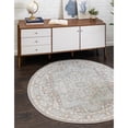 thumbnail image 2 of Unique Loom Tapis de Bordure de Médaillon 5' x 5' Rond Gris Nuage/ivoire, 2 of 2