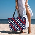 thumbnail image 3 of Wukai Patriotic Star Print Zipper Bag,large Beach Tote Bag,Waterproof Sandproof Bag,Grocery and Picnic Tote Travel Bag, 3 of 5