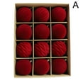 thumbnail image 5 of Christmas Balls Ornaments, 12 Pcs Green Red Christmas Tree Ornaments Velvet Z3, 5 of 8