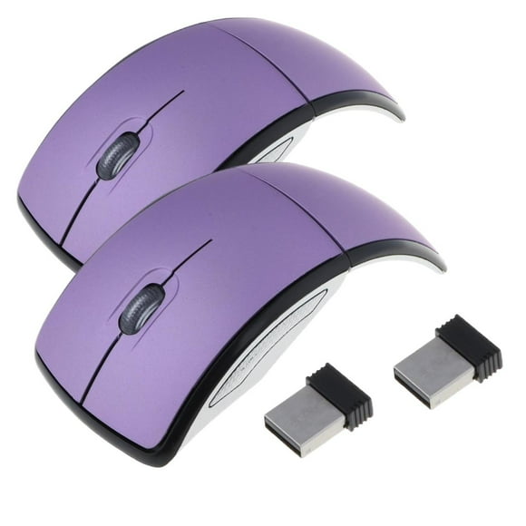 Mouse para Viaje ClickerPurple ClickerPurple 2 Pzas. Inalámbrico Plegable 2.4GHz USB 2.0 1600DPI Óptica 3.0V 2 Botones 1 HotShot MXPUR-002
