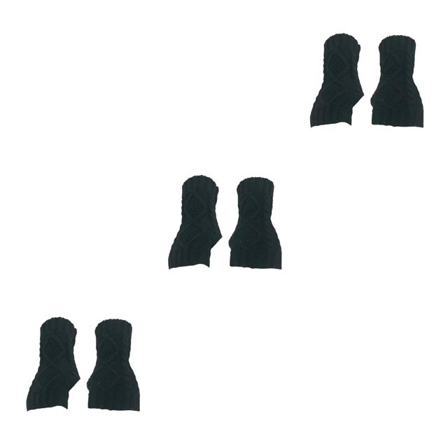 Guardurnaity 1 par de guantes sin dedos, ropa, mitones con orificio para pulgar, patrón de rombos, accesorios de invierno para mujeres y hombres, Type1 NO1