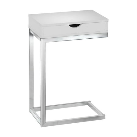 Monarch Specialties Contemporary Accent Side End Table with Drawer, White