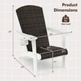 thumbnail image 3 of Costway Patio Adirondack Chair with Rattan Padded Seat Wide Armrests & Hidden Cupholder White, 3 of 9