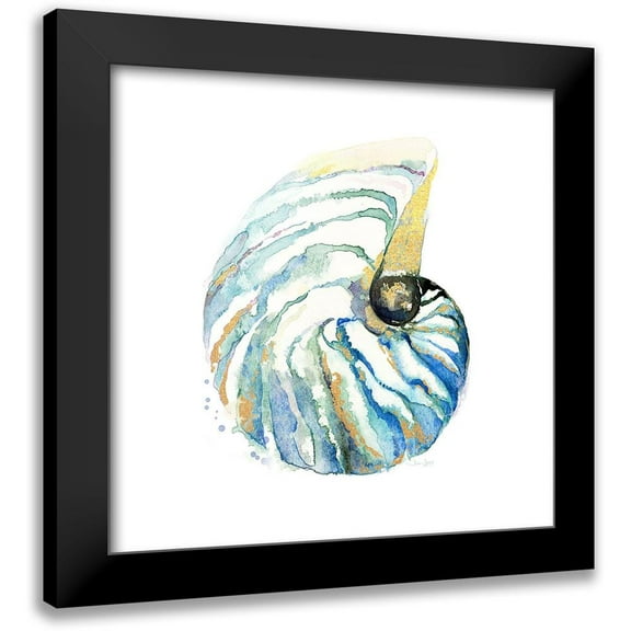 Jin, Jing 12x12 Black Modern Framed Museum Art Print Titled - Sea Glass Scallop