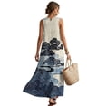 thumbnail image 2 of Xoenoiee Blue Gradient Cloud Wave Swirl Print Linen-Like Maxi Dress Summer Dresses 2026, Beach Vacation Clothes Sleeveless Sundresses with Pockets, Boho Outfits for Travel Holiday Party, L, 2 of 7
