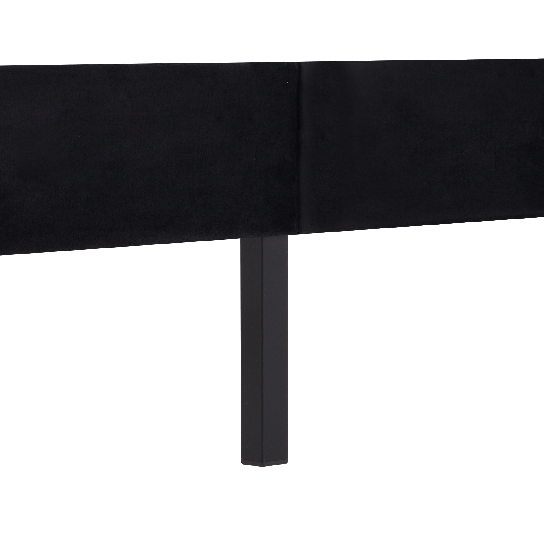 Gewnee King Size Platform Bed Frame with Upholstered Velvet Headboard,Wood Slats Support,Easy Assembly,No Box Spring Needed,Black