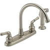 peerless was01xns two handle kitchen faucet and sidespray - satin nickel