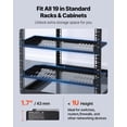 thumbnail image 3 of 1U Server Rack Shelf, 4 Pack, 50 lb Capacity,19" Tray 10" Depth,Computer Network Storage, 3 of 11