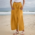 thumbnail image 1 of Fashion Women Casual Flower Print Print High Waist Mid Length Chiffon Ruffle Pants Women Business Casual Pants plus Size Dress Pants for Women Business Casual Tan Sweatpants Tan Dress Pants for Women, 1 of 5