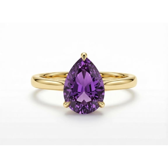 Natural Amethyst Gemstone Ring Woman And Mens Birthstone Gift Ring Promise Ring