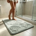 thumbnail image 6 of Darzheoy Seashell Bath Mat, Embossed Soft Absorbent Bathroom Rug, Water Absorbing Door Mat, Quick Dry Bathroom Mat for Shower, Sink, Bedroom, Entryway, Laundry Room, 6 of 8
